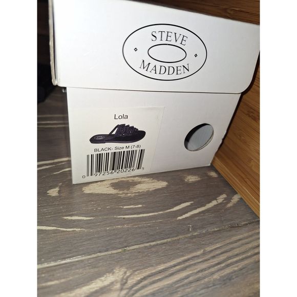 Steve Madden Black Embellished Sequin Thong Sandal Shoe Black Sz. Med 7-8 - Picture 5 of 6